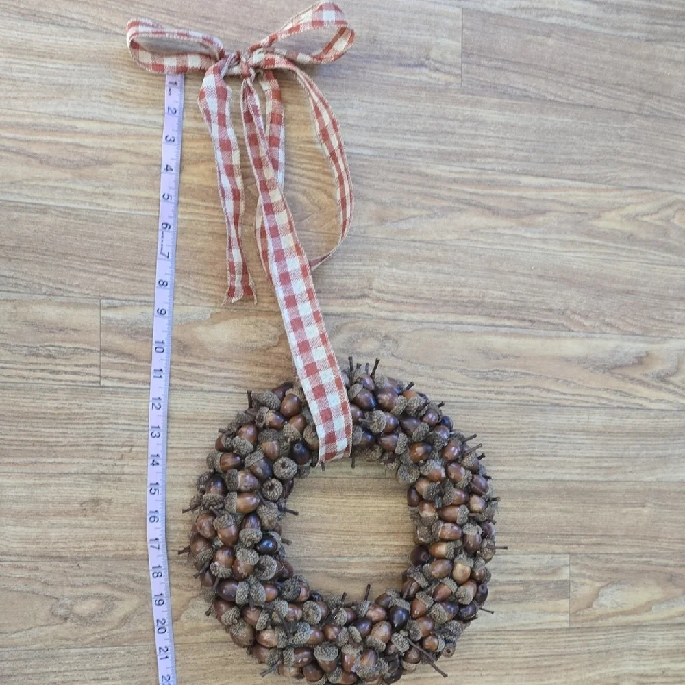Charming Acorn Wreath with‎ Red Ribbon